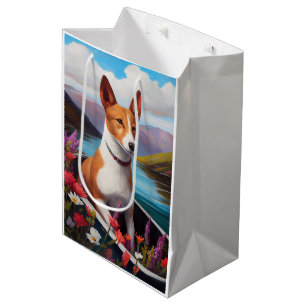 Basenji Dog on a Paddle: A Scenic Adventure Medium Gift Bag