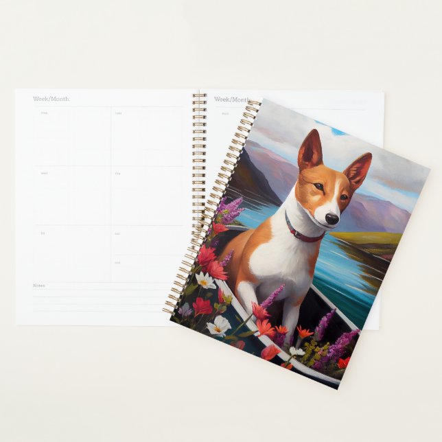 Basenji Dog on a Paddle: A Scenic Adventure Planner (Display)