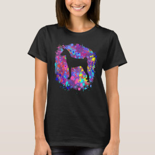 Basenji Dog  Pink Watercolor Splatter Art Love Dog T-Shirt