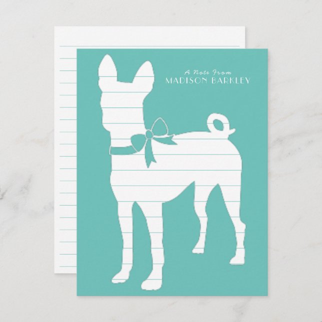 Basenji Dog Puppy Thank You Card (Front/Back)