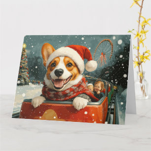 Basenji Dog Roller Coaster Christmas Card