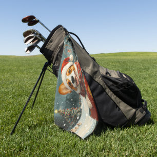 Basenji Dog Roller Coaster Christmas Golf Towel