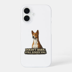 Basenji Dog Shirt – Doesn’t Bark Still Judges You iPhone 16 Case