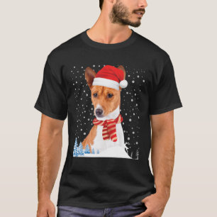 Basenji Dog Ugly Christmas Sweater Santa Hat Funny