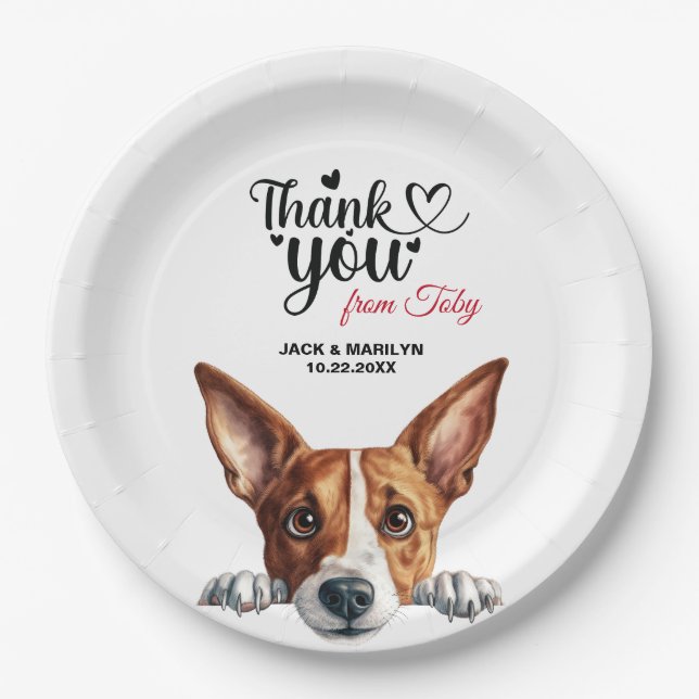 Basenji Dog Wedding Reception Paper Plate (Front)