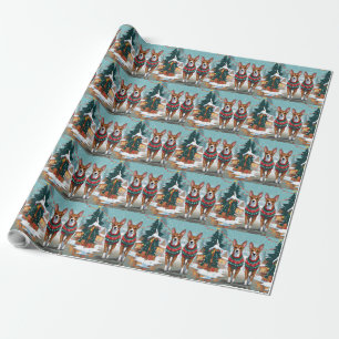 Basenji Dogs Christmas Snow Holiday Wrapping Paper