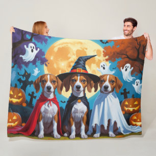 Basenji Dogs Pumpkin Halloween Funny Fleece Blanket