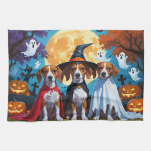 Basenji Dogs Pumpkin Halloween Funny Tea Towel