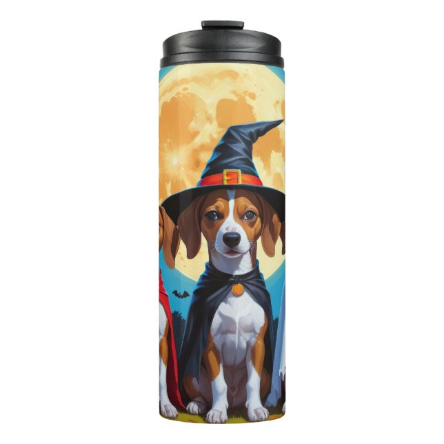 Basenji Dogs Pumpkin Halloween Funny Thermal Tumbler (Front)