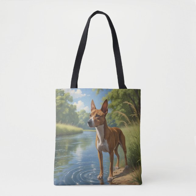 Basenji Elegant Shoulder Tote Bag (Front)