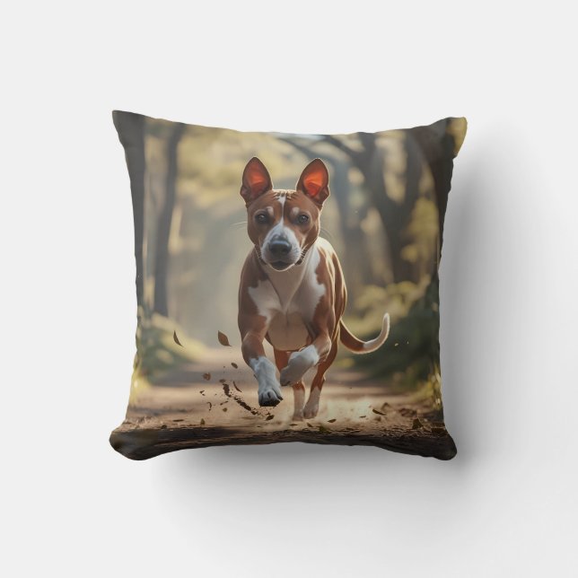 Basenji Elegant Throw Pillow (Front)