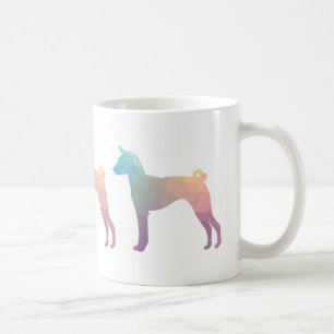 Basenji Geometric Pattern Silhouette Pastel Coffee Mug