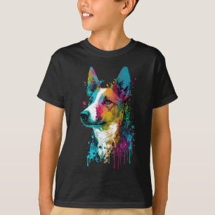 Basenji - Graffiti Neon Ink Splash T-Shirt
