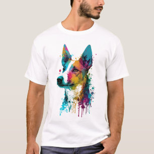 Basenji - Graffiti Neon Ink Splash T-Shirt