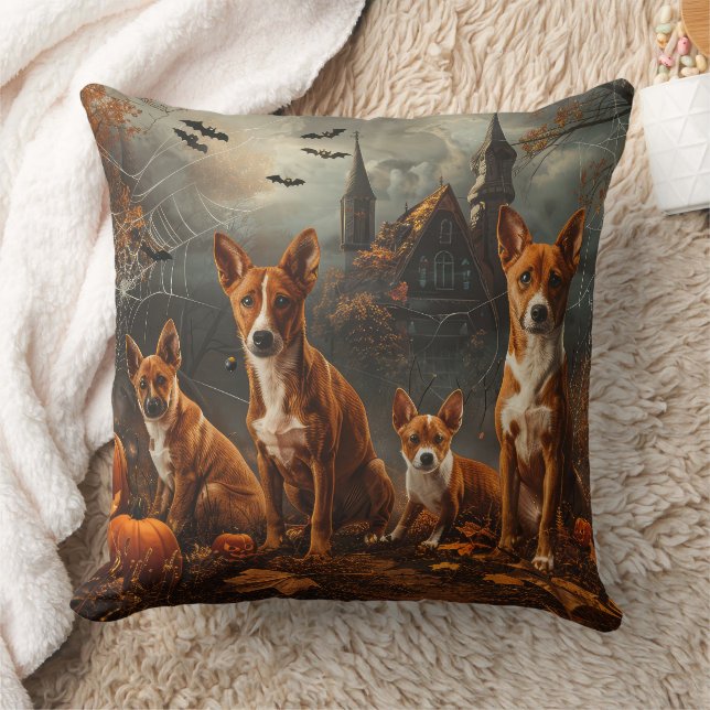 Basenji Halloween Night Doggy Delight  Cushion (Blanket)