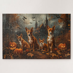 Basenji Halloween Night Doggy Delight Jigsaw Puzzle