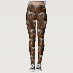 Basenji Halloween Night Doggy Delight  Leggings