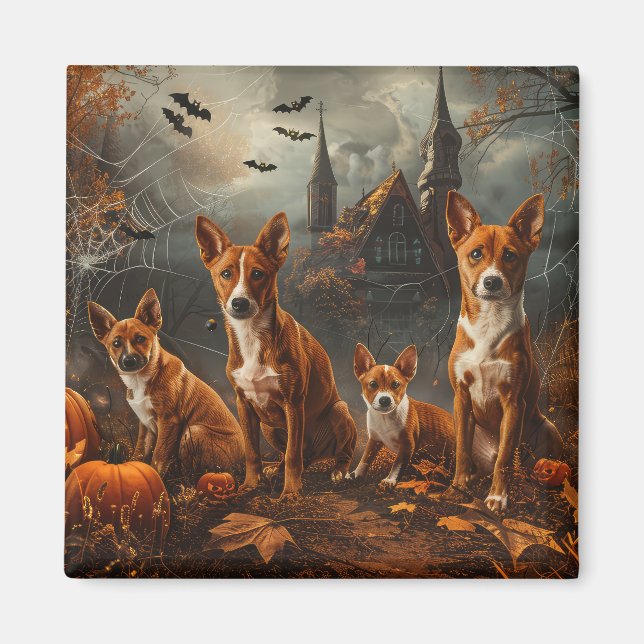 Basenji Halloween Night Doggy Delight  Magnet (Front)