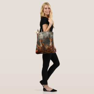 Basenji Halloween Night Doggy Delight  Tote Bag