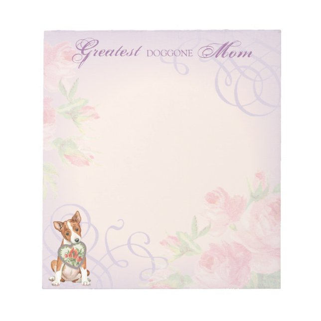 Basenji Heart Mom Notepad (Front)
