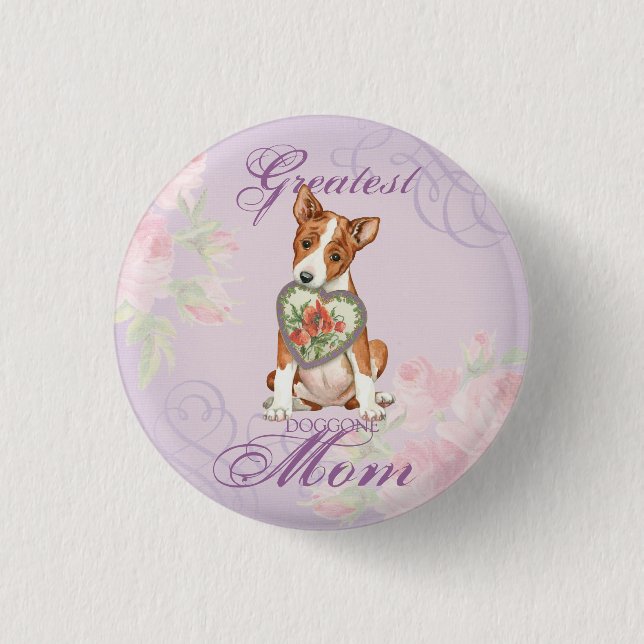 Basenji Heart Mum 3 Cm Round Badge (Front)