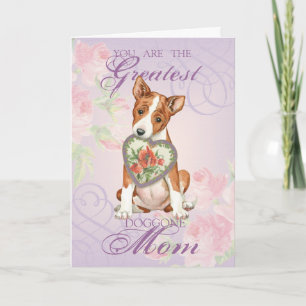 Basenji Heart Mum Card