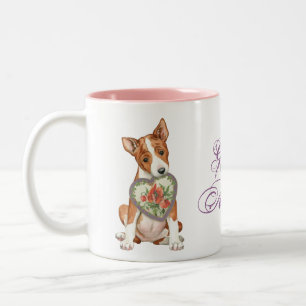 Basenji Heart Mum Two-Tone Coffee Mug