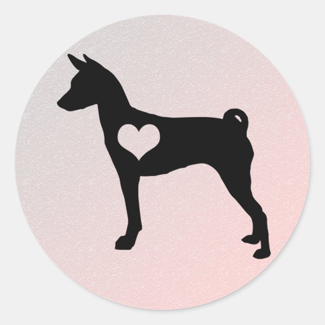 Basenji Heart Stickers (Front)