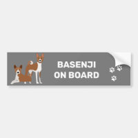 Basenji Hound On Board Red White