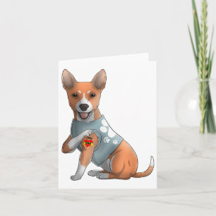 Basenji I Love Mum Tattoo Dog Shirt Funny Mothers Card