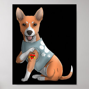 Basenji I Love Mum Tattoo Dog Shirt Funny Mothers Poster
