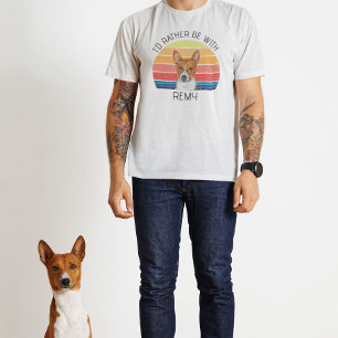 Basenji I'd Rather Be With Personalised Name T-Shirt