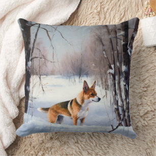 Basenji Let It Snow Christmas  Cushion