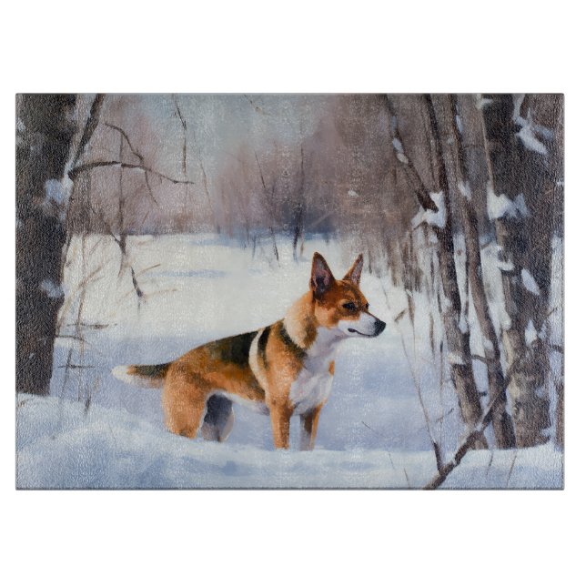 Basenji Let It Snow Christmas  Cutting Board (Front)