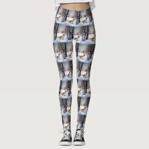 Basenji Let It Snow Christmas Leggings