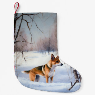 Basenji Let It Snow Christmas  Small Christmas Stocking