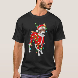 Basenji Lover Xmas Lighting Santa Hat Basenji Chri T-Shirt