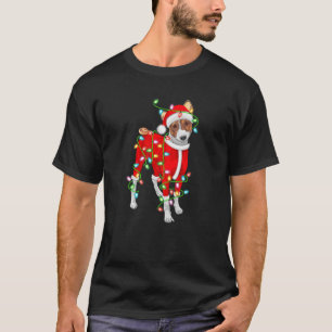 Basenji Lover Xmas Lighting Santa Hat Basenji Chri T-Shirt