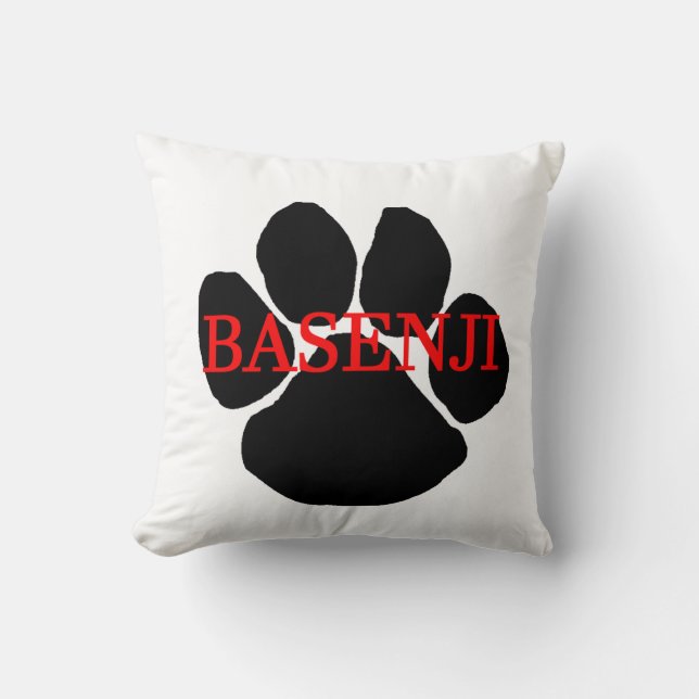basenji name paw cushion (Front)