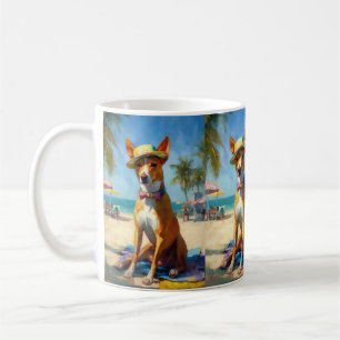 Basenji on Beach, summer gift for dog lovers Coffee Mug