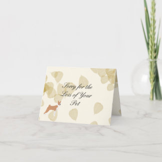 Basenji on Tan Leaves Card