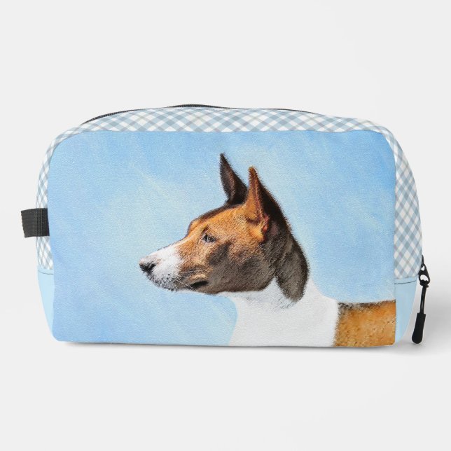 Basenji Painting Chestnut Red Brindle Cute Dog Art Dopp Kit (Front)