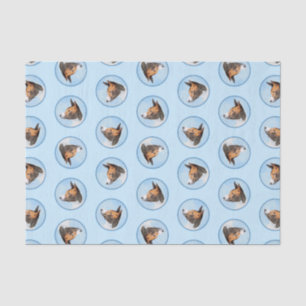 Basenji Painting Chestnut Red Brindle Cute Dog Art Tissue Paper