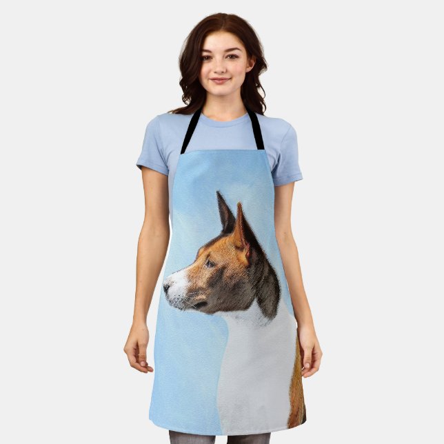 Basenji Painting - Cute Original Art Apron (Worn)