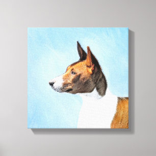 Basenji Painting - Cute Original Art Canvas Print