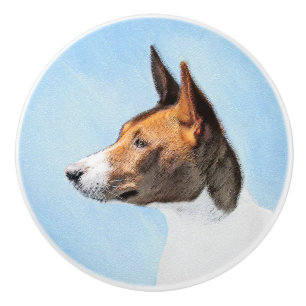 Basenji Painting - Cute Original Art Ceramic Knob