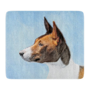 Basenji Painting - Cute Original Art Cutting Board