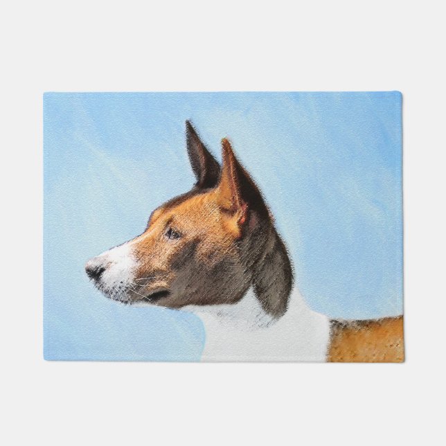Basenji Painting - Cute Original Art Doormat (Front)