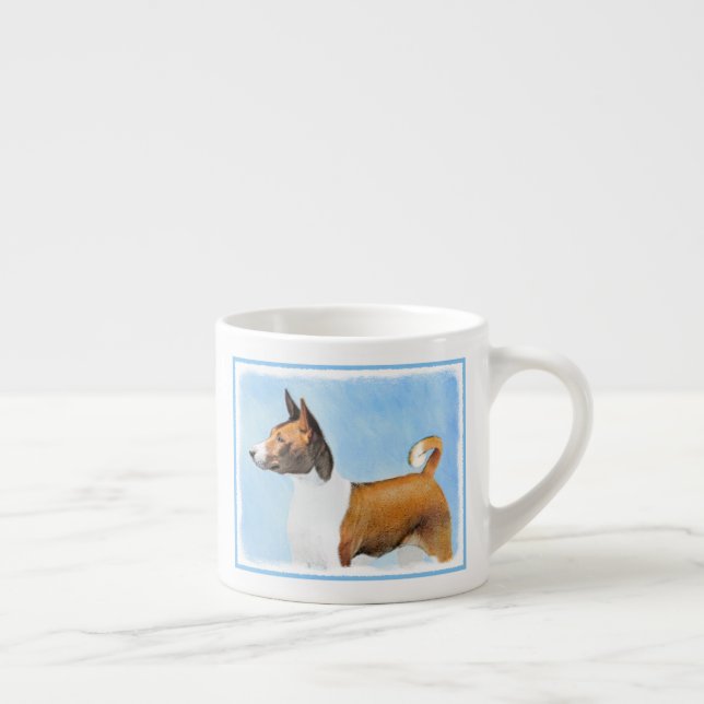 Basenji Painting - Cute Original Art Espresso Cup (Right)