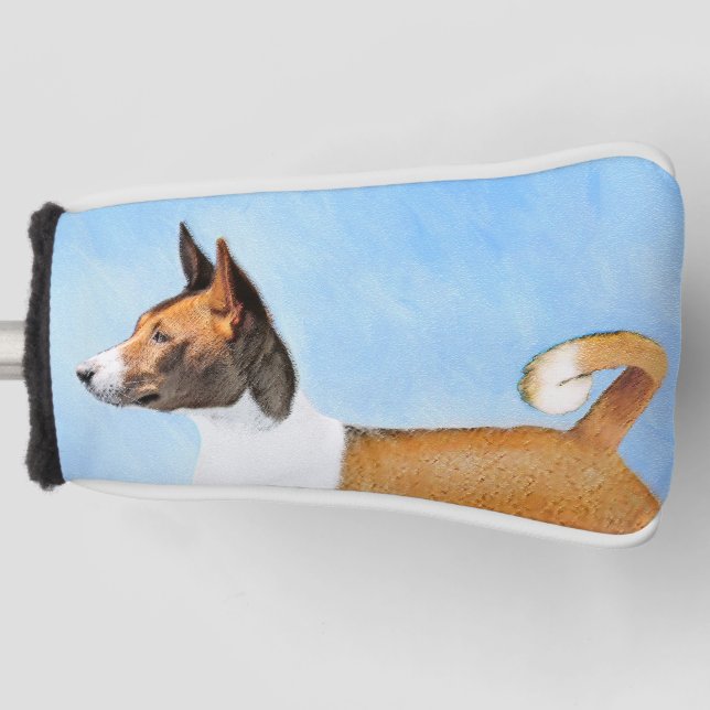 Basenji Painting - Cute Original Art Golf Head Cover (Front)